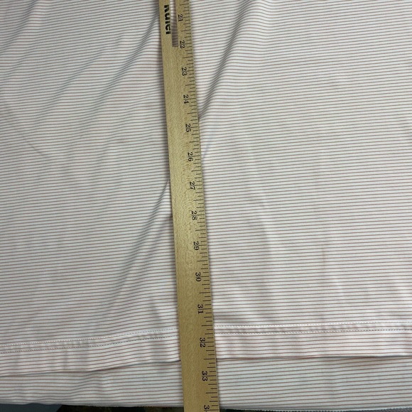 Peter Millar Summer Comfort Polo Shirt Men Extra Large Striped Orange White Logo - Picture 9 of 13